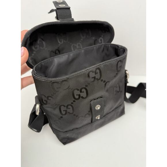 Gucci Econyl Nylon Monogram Off The Grid Messenger Bag Black - Picture 5 of 8